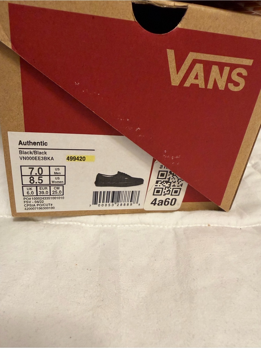 Vans Black Canvas Authentic Low-Top Sneakers - Picture 2 of 3